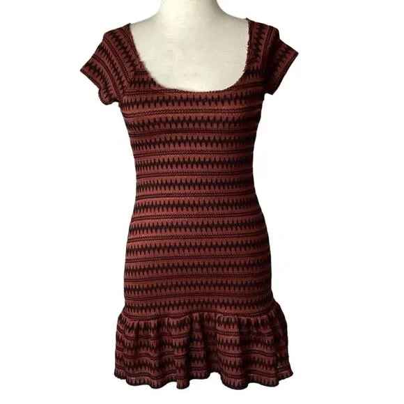 Free People Cozy Day Flounce Knit Mini Dress Women’s Small - Picture 2 of 9
